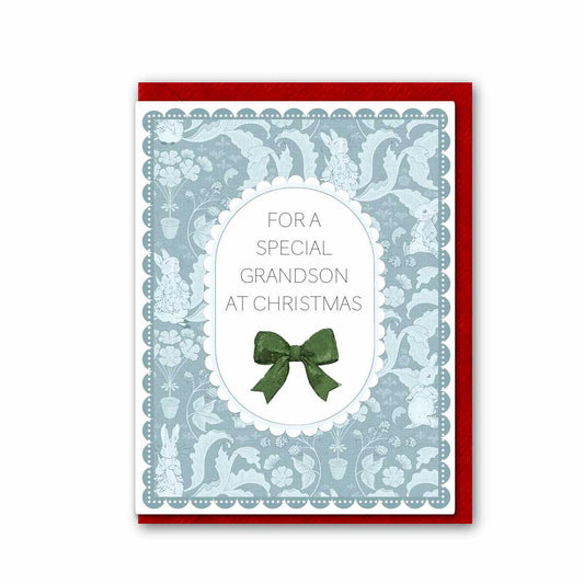 NEW! Grandson at Christmas (The Vegetable Thief Blue) Card (Cello-Free) (available for dispatch from August 2026)