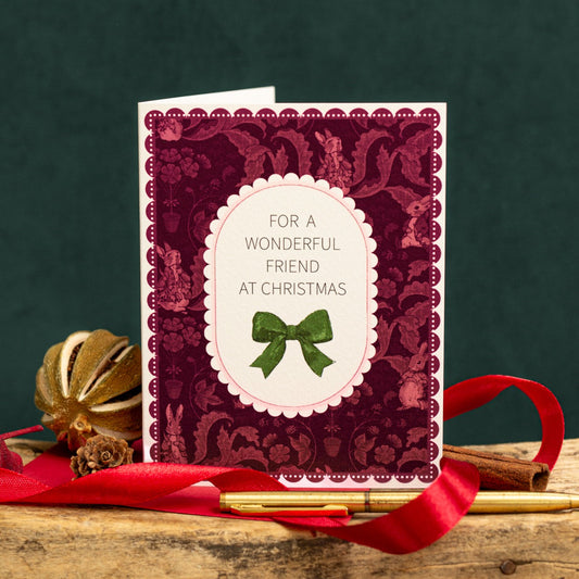NEW! Friend at Christmas (The Vegetable Thief Deep Pink) Card (Cello-Free) (available for dispatch from August 2026)