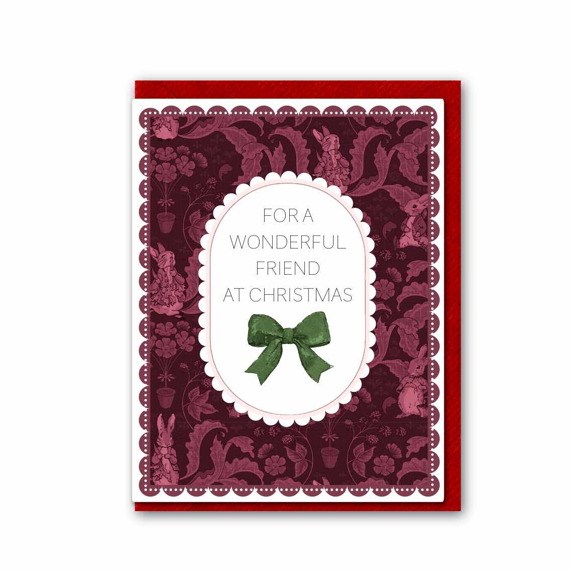 NEW! Friend at Christmas (The Vegetable Thief Deep Pink) Card (Cello-Free) (available for dispatch from August 2026)