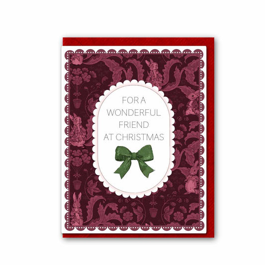 NEW! Friend at Christmas (The Vegetable Thief Deep Pink) Card (Cello-Free) (available for dispatch from August 2026)