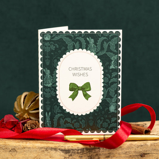NEW! Christmas Wishes (The Vegetable Thief Dark Green) Card (Cello-Free) (available for dispatch from August 2026)