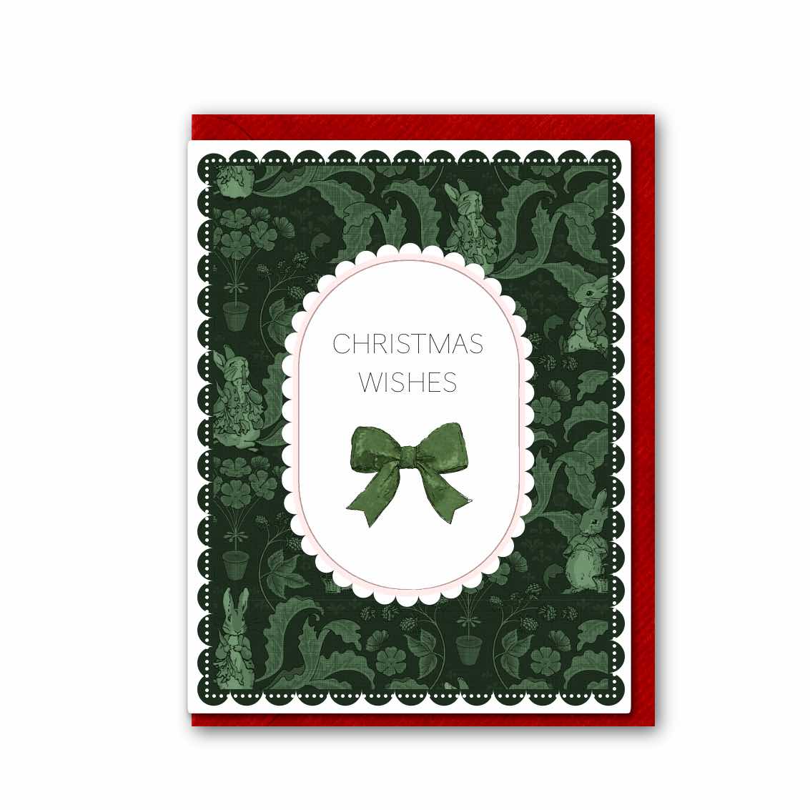 NEW! Christmas Wishes (The Vegetable Thief Dark Green) Card (Cello-Free) (available for dispatch from August 2026)