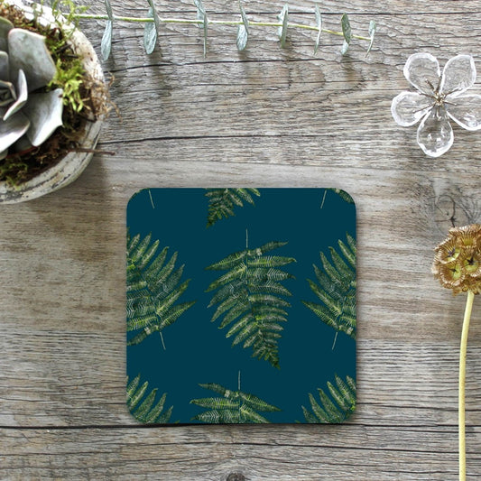 Woodland Fern (Noir) Set of 4 Coasters