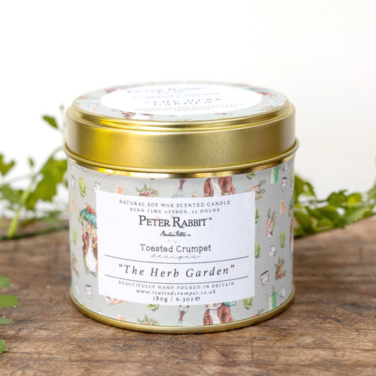 Benjamin Bunny "The Herb Garden" Candle in a Matt Gold Tin