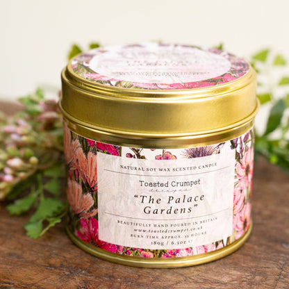 The Palace Gardens Candle in a Matt Gold Tin