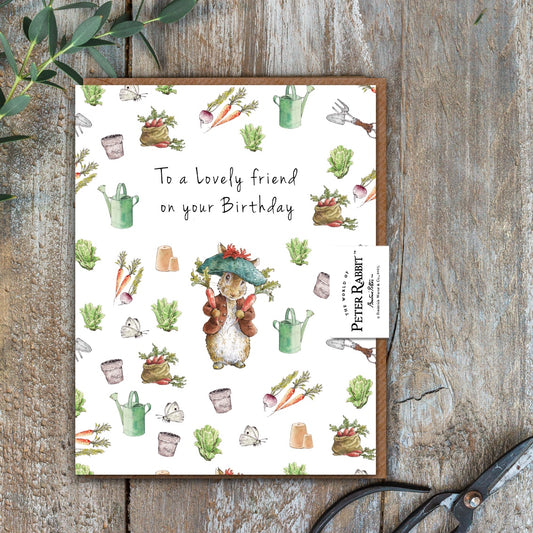To a Lovely Friend on Your Birthday (Benjamin Bunny) Card (Cello-Free)