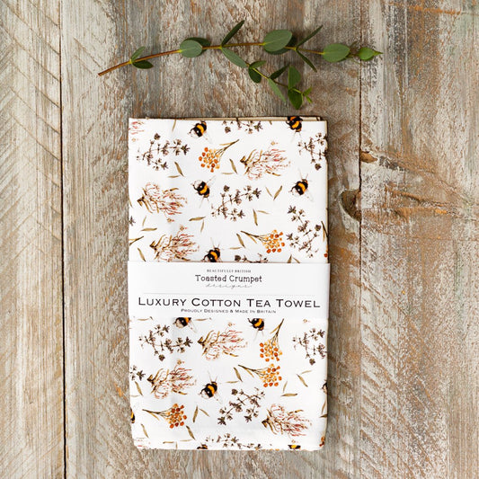 Bees & Honeysuckle (Pure) Tea Towel