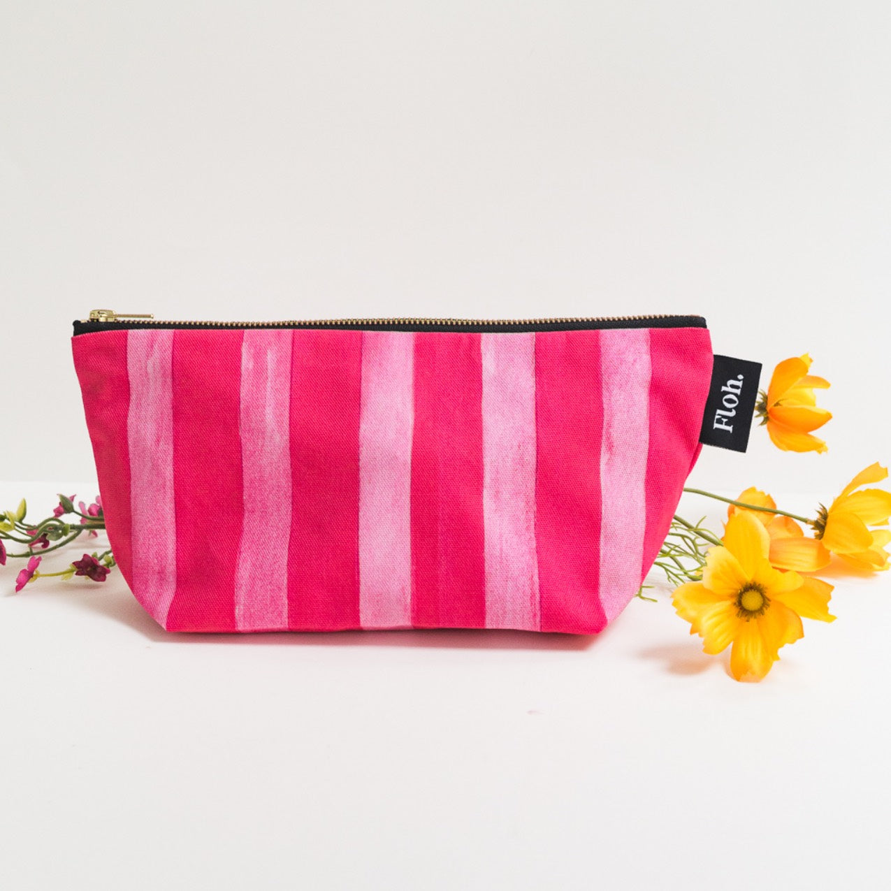 NEW! Raspberry & Cherry (Stripes) Wash Bag