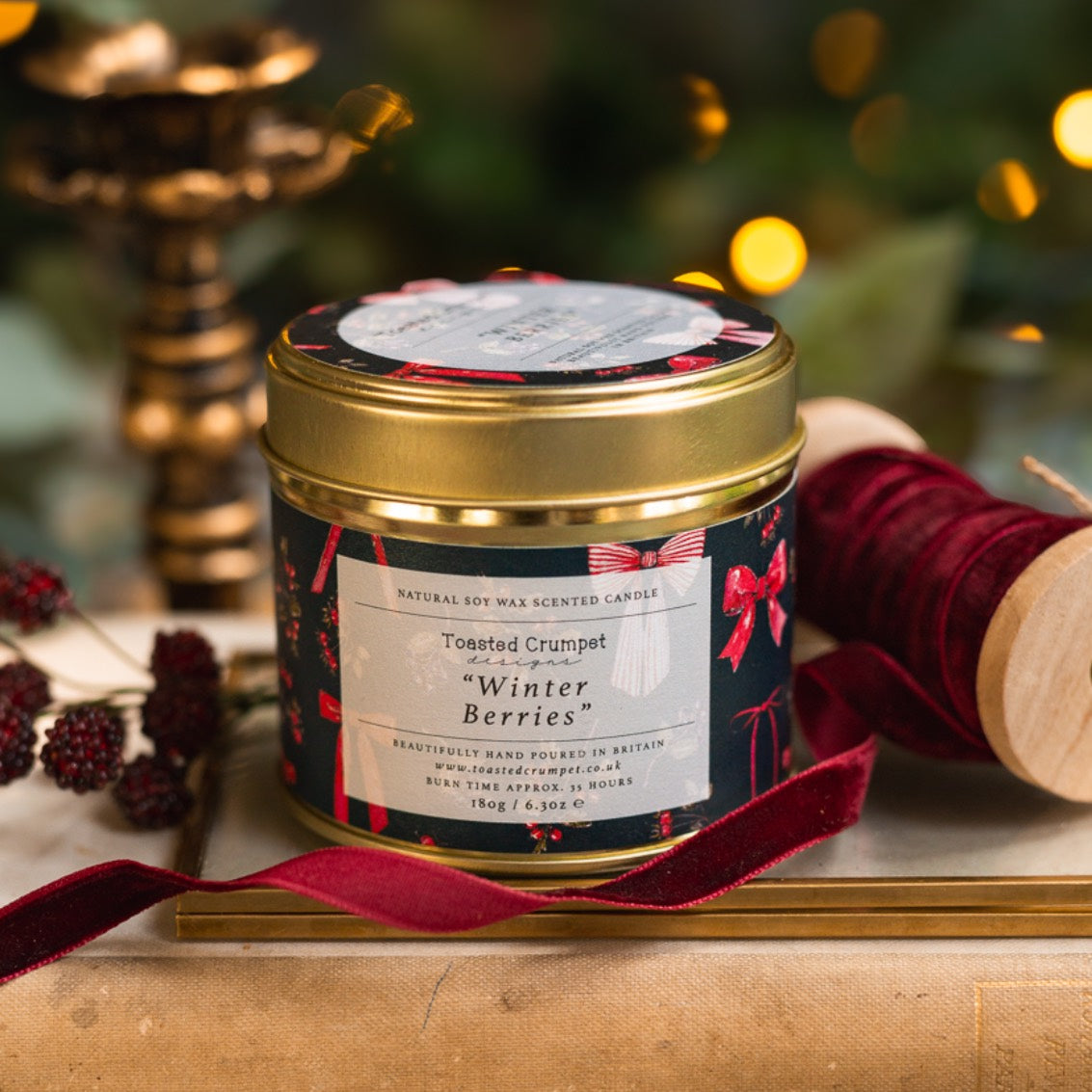 Winter Berries Candle in a Matt Gold Tin (available for dispatch from August 2025)