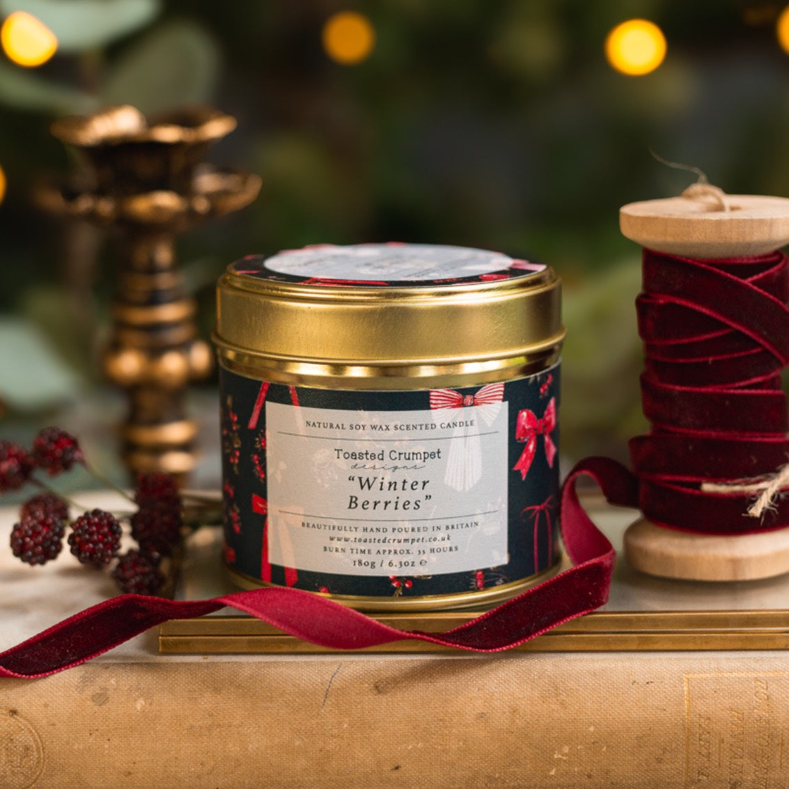 Winter Berries Candle in a Matt Gold Tin (available for dispatch from August 2025)