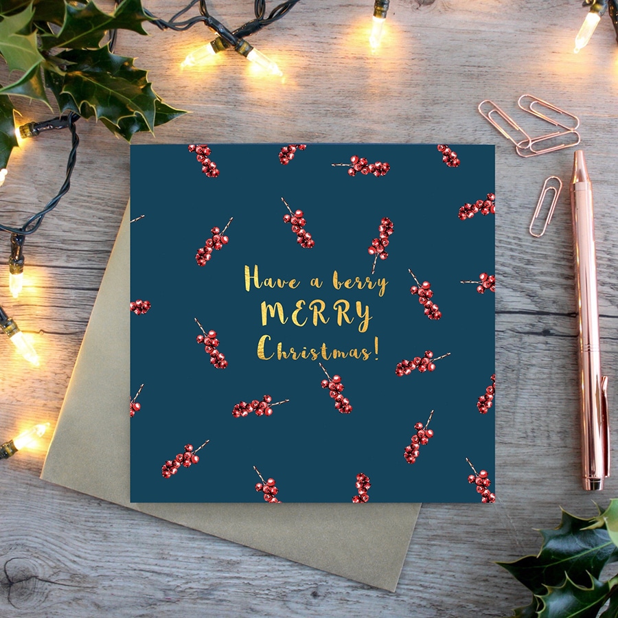 Have a Berry Merry Christmas Card (CelloFree) Toasted Crumpet Designs